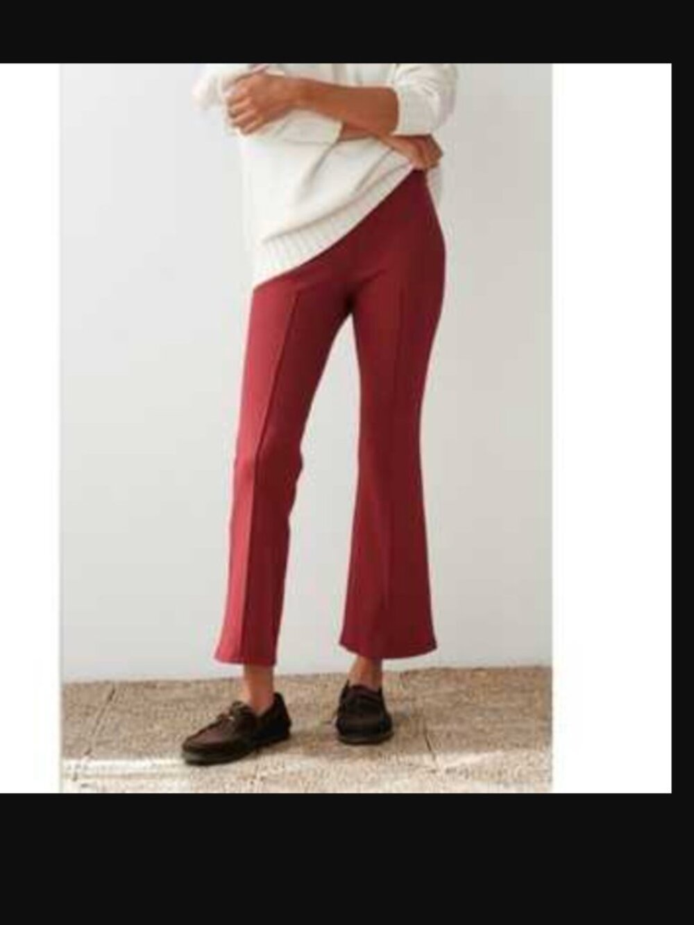 NWT DONNI The Rib Kick Flare Pant in Rouge Size S